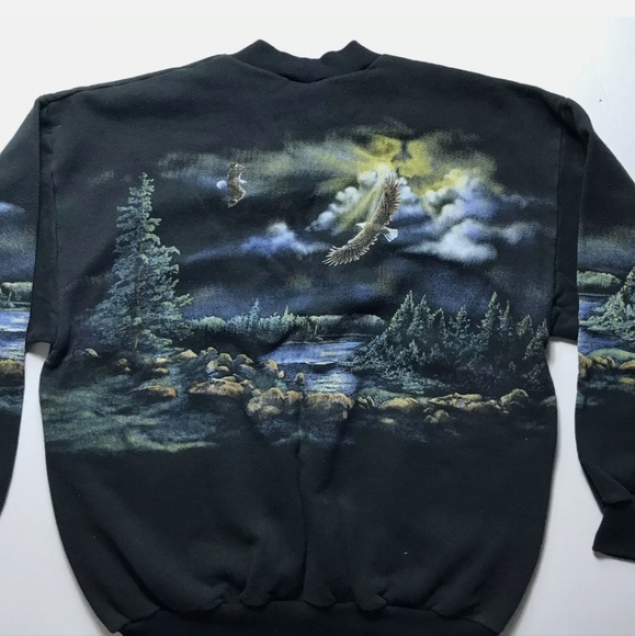 AU Art Unlimited Bald Eagle Nature All Over Print Size Large Sweater - Picture 6 of 6